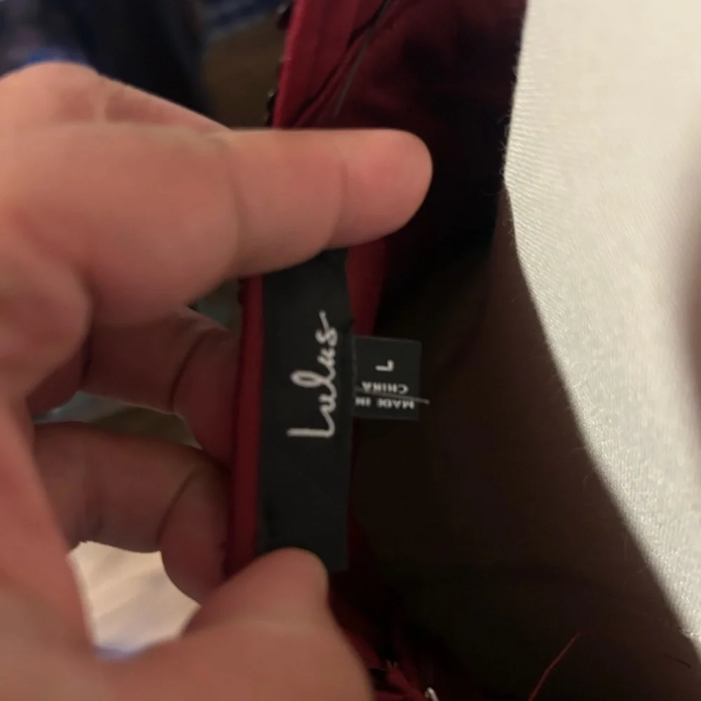 Lulu's Burgundy Dress with Deep Red Lining - Picture 2 of 11